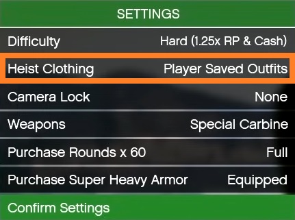 Original Heists - Armored vest Clothing, Mission menu setting - The Fleeca Job, The Prison Break, The Humane Labs Raid, Series A Funding, The Pacific Standard Job